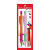 Lapiseira Poly Slim 0.5mm Faber-Castell, Rosa e Roxo BT 1 UN